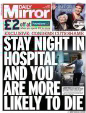 Daily Mirror (UK) Newspaper Front Page for 15 April 2014
