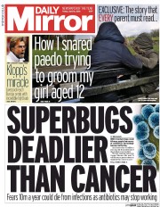 Daily Mirror (UK) Newspaper Front Page for 15 April 2016