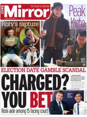 Daily Mirror front page for 15 April 2025