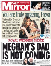 Daily Mirror (UK) Newspaper Front Page for 15 May 2018