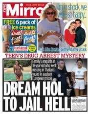 Daily Mirror front page for 15 May 2025