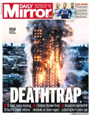 Daily Mirror (UK) Newspaper Front Page for 15 June 2017