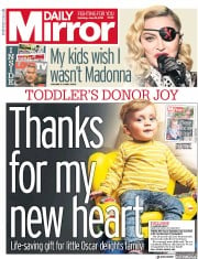 Daily Mirror (UK) Newspaper Front Page for 15 June 2019