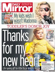 Daily Mirror (UK) Newspaper Front Page for 15 June 2019