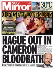 Daily Mirror (UK) Newspaper Front Page for 15 July 2014