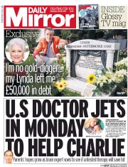 Daily Mirror (UK) Newspaper Front Page for 15 July 2017