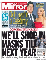 Daily Mirror (UK) Newspaper Front Page for 15 July 2020