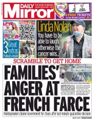 Daily Mirror (UK) Newspaper Front Page for 15 August 2020