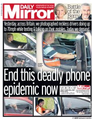 Daily Mirror (UK) Newspaper Front Page for 15 September 2016