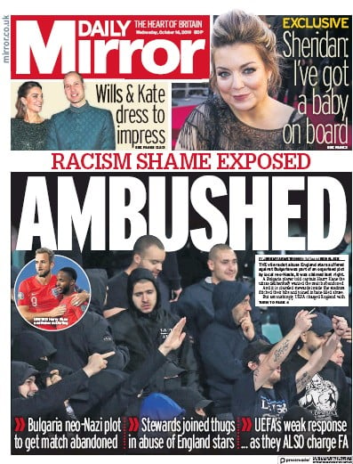 Daily Mirror Newspaper Front Page (UK) for 16 October 2019