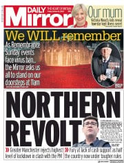 Daily Mirror (UK) Newspaper Front Page for 16 October 2020