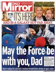 Daily Mirror (UK) Newspaper Front Page for 16 December 2015