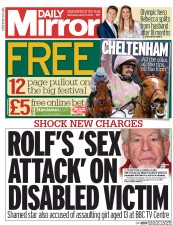 Daily Mirror (UK) Newspaper Front Page for 16 March 2016