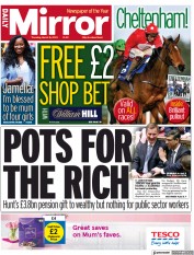 Daily Mirror (UK) Newspaper Front Page for 16 March 2023