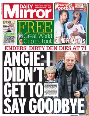 Daily Mirror (UK) Newspaper Front Page for 16 June 2018