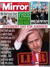 Daily Mirror (UK) Newspaper Front Page for 16 June 2023