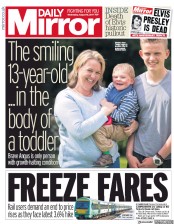 Daily Mirror (UK) Newspaper Front Page for 16 August 2017