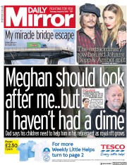 Daily Mirror (UK) Newspaper Front Page for 16 August 2018