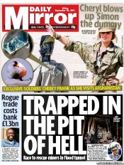 Daily Mirror (UK) Newspaper Front Page for 16 September 2011
