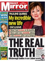 Daily Mirror Newspaper Front Page (UK) for 17 October 2011