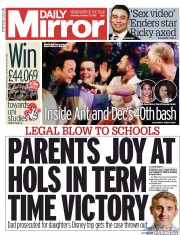 Daily Mirror (UK) Newspaper Front Page for 17 October 2015