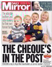 Daily Mirror (UK) Newspaper Front Page for 17 October 2017