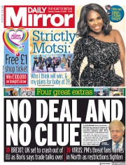 Daily Mirror (UK) Newspaper Front Page for 17 October 2020