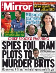 Daily Mirror front page for 17 November 2022