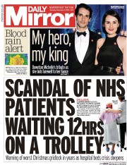 Daily Mirror (UK) Newspaper Front Page for 17 December 2015