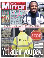 Daily Mirror (UK) Newspaper Front Page for 17 January 2018