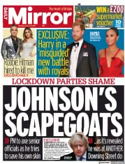Daily Mirror front page for 17 January 2022