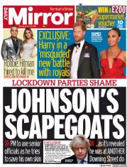 Daily Mirror (UK) Newspaper Front Page for 17 January 2022