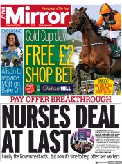 Daily Mirror (UK) Newspaper Front Page for 17 March 2023