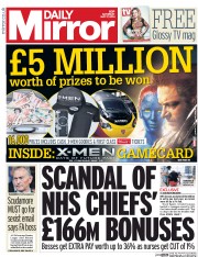 Daily Mirror (UK) Newspaper Front Page for 17 May 2014