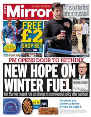 Daily Mirror front page for 17 May 2025