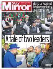 Daily Mirror (UK) Newspaper Front Page for 17 June 2017