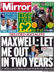 Daily Mirror front page for 17 June 2022