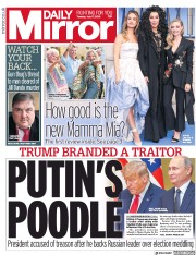 Daily Mirror (UK) Newspaper Front Page for 17 July 2018