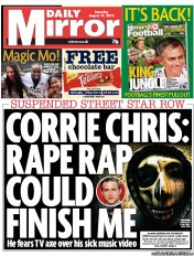 Daily Mirror (UK) Newspaper Front Page for 17 August 2013