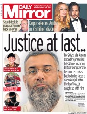 Daily Mirror (UK) Newspaper Front Page for 17 August 2016