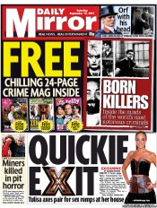 Daily Mirror (UK) Newspaper Front Page for 17 September 2011