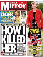 Daily Mirror Newspaper Front Page (UK) for 18 October 2011