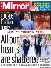 Daily Mirror (UK) Newspaper Front Page for 18 October 2021