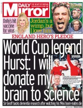 Daily Mirror (UK) Newspaper Front Page for 18 November 2020