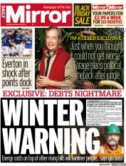 Daily Mirror front page for 18 November 2023