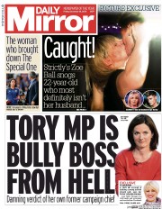 Daily Mirror (UK) Newspaper Front Page for 18 December 2015