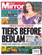 Daily Mirror (UK) Newspaper Front Page for 18 December 2020