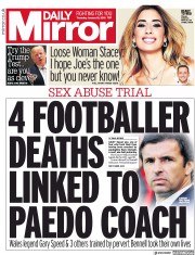 Daily Mirror (UK) Newspaper Front Page for 18 January 2018