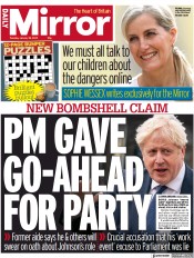 Daily Mirror (UK) Newspaper Front Page for 18 January 2022