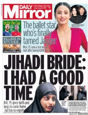 Daily Mirror (UK) Newspaper Front Page for 18 February 2019